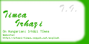 timea irhazi business card