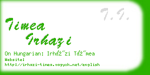 timea irhazi business card